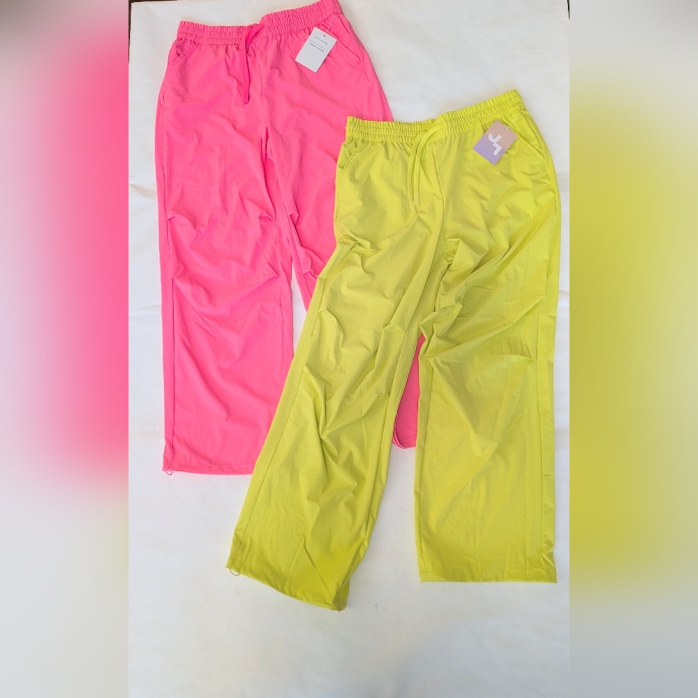 JoyLab Neon Pink & Lime Track Pants - Lightweight Joggers